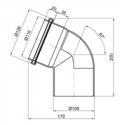Коліно PPR каналізаційне TA Sewage 110, 67° Коліно PPR каналізаційне TA Sewage 110, 67°