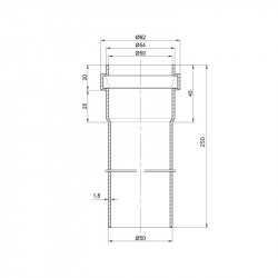 Труба PPR каналізаційна TA Sewage 50х2, 0,25 м Труба PPR каналізаційна TA Sewage 50х2, 0,25 м