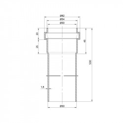 Труба PPR каналізаційна TA Sewage 50х2, 0,5 м Труба PPR каналізаційна TA Sewage 50х2, 0,5 м