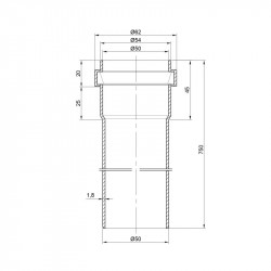 Труба PPR каналізаційна TA Sewage 50х2, 0,75 м Труба PPR каналізаційна TA Sewage 50х2, 0,75 м