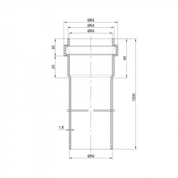 Труба PPR каналізаційна TA Sewage 50х2, 1 м Труба PPR каналізаційна TA Sewage 50х2, 1 м
