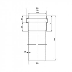 Труба PPR каналізаційна TA Sewage 50х2, 1,5 м Труба PPR каналізаційна TA Sewage 50х2, 1,5 м