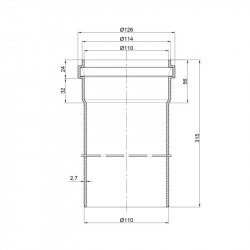 Труба PPR каналізаційна TA Sewage 110х2,7, 0,315 м Труба PPR каналізаційна TA Sewage 110х2,7, 0,315 м