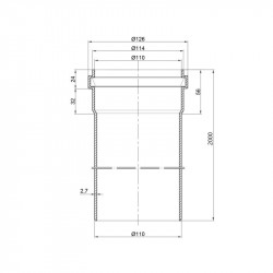 Труба PPR каналізаційна TA Sewage 110х2,7, 2 м Труба PPR каналізаційна TA Sewage 110х2,7, 2 м