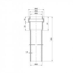 Труба PPR каналізаційна TA Sewage 32х1,8, 0,25 м Труба PPR каналізаційна TA Sewage 32х1,8, 0,25 м
