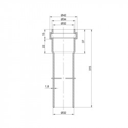 Труба PPR каналізаційна TA Sewage 32х1,8, 0,315 м Труба PPR каналізаційна TA Sewage 32х1,8, 0,315 м
