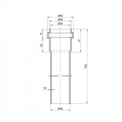 Труба PPR каналізаційна TA Sewage 32х1,8, 0,75 м Труба PPR каналізаційна TA Sewage 32х1,8, 0,75 м