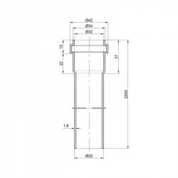 Труба PPR каналізаційна TA Sewage 32х1,8, 2 м Труба PPR каналізаційна TA Sewage 32х1,8, 2 м