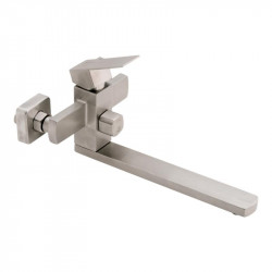 Змішувач для ванни Lidz Kubis 005 з поворотним виливом (з душовим гарнітуром) (k35) LDKUB005NKS28537 Nickel Змішувач для ванни Lidz Kubis 005 з поворотним виливом (з душовим гарнітуром) (k35) LDKUB005NKS28537 Nickel