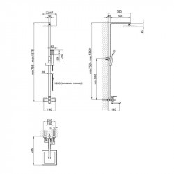 Душова система універсальна Lidz Kubis 1030 на три споживача (з виливом) (k35) LDKUB1030NKS28538 Nickel Душова система універсальна Lidz Kubis 1030 на три споживача (з виливом) (k35) LDKUB1030NKS28538 Nickel