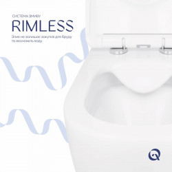 Унітаз підвісний Qtap Jay безобідковий з сідінням Soft-close QT07335176W