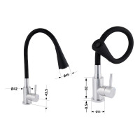 Змішувач для кухні Lidz Aria 015F31 з гнучким виливом (k35) LDARI015F31BNK31872 Black / Nickel Змішувач для кухні Lidz Aria 015F31 з гнучким виливом (k35) LDARI015F31BNK31872 Black / Nickel