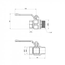 Кран кульовий Icma 1" 1/4 прямий №352 Кран кульовий Icma 1" 1/4 прямий №352