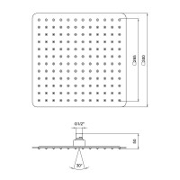 Лійка для верхнього душу Лейки Lidz Лейка 230 300x300 мм прямокутна LDNIA230NKS32453 Chrome Лійка для верхнього душу Лейки Lidz Лейка 230 300x300 мм прямокутна LDNIA230NKS32453 Chrome