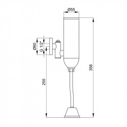 Зливний клапан безконтактний для пісуара Lidz Tech 082 LDTEC082CRM32536 Chrome