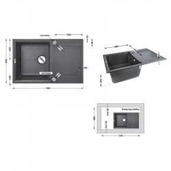 Кухонна мийка Lidz 790x495/230 BLA-03 (LIDZBLA03790495230) Кухонна мийка Lidz 790x495/230 BLA-03 (LIDZBLA03790495230)