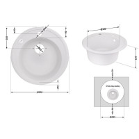 Кухонна мийка Lidz D510/200 WHI-01 (LIDZWHI01D510200) Кухонна мийка Lidz D510/200 WHI-01 (LIDZWHI01D510200)