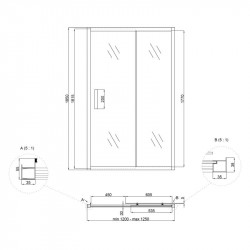 Душові двері в нішу Lidz Aria SD120x185.CRM.FR, скло Frost 5 мм Душові двері в нішу Lidz Aria SD120x185.CRM.FR, скло Frost 5 мм
