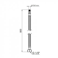 Гнучка підводка для води Thermo Alliance Forte М10 80 см (пара) SF390W80 Гнучка підводка для води Thermo Alliance Forte М10 80 см (пара) SF390W80