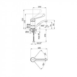 Змішувач для раковини локтьовий Lidz Watt 002M з поворотним виливом (k40) LDWAT002MCRM34861 Chrome Змішувач для раковини локтьовий Lidz Watt 002M з поворотним виливом (k40) LDWAT002MCRM34861 Chrome