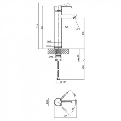 Змішувач для раковини Lidz Aria 001FH високий (k35) LDARI001FHNKS34938 Nickel