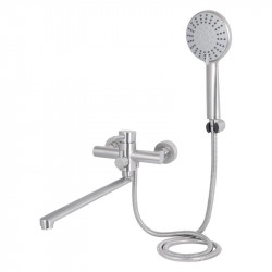 Змішувач для ванни Lidz Aria 005 з поворотним виливом (з душовим гарнітуром) (k35) LDARI005NKS34939 Nickel Змішувач для ванни Lidz Aria 005 з поворотним виливом (з душовим гарнітуром) (k35) LDARI005NKS34939 Nickel