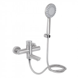 Змішувач для ванни Lidz Aria 006 з поворотним виливом (з душовим гарнітуром) (k35) LDARI006NKS34940 Nickel Змішувач для ванни Lidz Aria 006 з поворотним виливом (з душовим гарнітуром) (k35) LDARI006NKS34940 Nickel