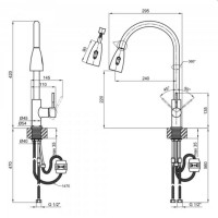 Змішувач для кухні Lidz Aria 015FL з висувним виливом (k35) LDARI015FLNKS34945 Nickel Змішувач для кухні Lidz Aria 015FL з висувним виливом (k35) LDARI015FLNKS34945 Nickel