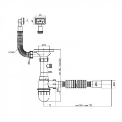Сифон для кухонної мийки Lidz (GRA) 47 01 002 01 (вихід 50/40мм) Сифон для кухонної мийки Lidz (GRA) 47 01 002 01 (вихід 50/40мм)