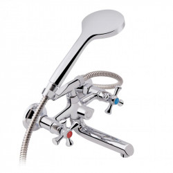 Змішувач для ванни Lidz Lamb 142 з поворотним виливом двохвентильний (з душовим гарнітуром) LDLAM142CRM35081 Chrome Змішувач для ванни Lidz Lamb 142 з поворотним виливом двохвентильний (з душовим гарнітуром) LDLAM142CRM35081 Chrome