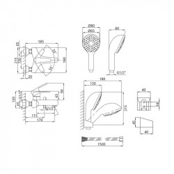 Змішувач для ванни Lidz Gloria 006 (з душовим гарнітуром) (k35) LDGLO006CRM35118 Chrome Змішувач для ванни Lidz Gloria 006 (з душовим гарнітуром) (k35) LDGLO006CRM35118 Chrome