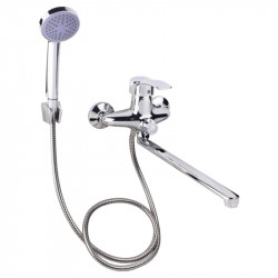 Змішувач для ванни Lidz Anny 005 з поворотним виливом (з душовим гарнітуром) (k40) LDANN005CRM35120 Chrome Змішувач для ванни Lidz Anny 005 з поворотним виливом (з душовим гарнітуром) (k40) LDANN005CRM35120 Chrome