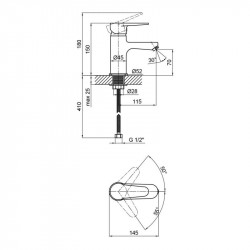 Змішувач для раковини Lidz Nicole 001F (k35) LDNIC001FBLA35178 Black