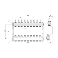 Колектор з витратомірами Thermo Alliance Standart 1" 9 виходів SD0049