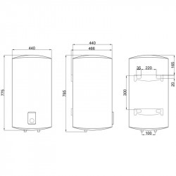 Водонагрівач електричний Thermo Alliance 100 л універсальний, мокрий ТЕН 1,5 кВт D100VH15Q3