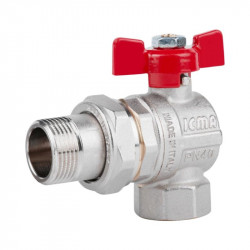 Кран кульовий Icma FAR. ROSSA 3/4" кутовий №361