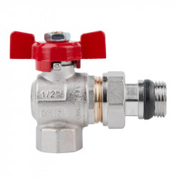 Кран кульовий Icma FAR. ROSSA 1/2" кутовий №362