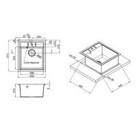 Кухонна мийка Lidz 460х515/200 BLA-03 (LIDZBLA03460515200) Кухонна мийка Lidz 460х515/200 BLA-03 (LIDZBLA03460515200)