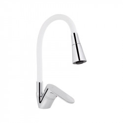 Змішувач для кухні Lidz Tani 008F3 з гнучким виливом (k40) LDTAN008F3WCR37037 Chrome/White