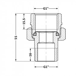 Згін-американка Thermo Alliance Base 1"ВЗ нікель, прямий SD190W25 Згін-американка Thermo Alliance Base 1"ВЗ нікель, прямий SD190W25