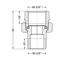 Згін-американка Thermo Alliance Base 1 1/2"ВЗ нікель, прямий SD190W40 Згін-американка Thermo Alliance Base 1 1/2"ВЗ нікель, прямий SD190W40