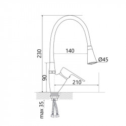 Змішувач для кухні Lidz Tani 007F3 з гнучким виливом (k40) LDTAN007F3BCR37649 Chrome/Black
