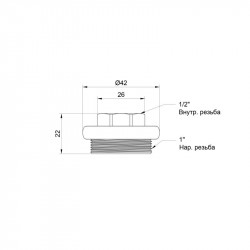 Футорка радіаторна Thermo Alliance Standart 1"х1/2" права SD11615D Футорка радіаторна Thermo Alliance Standart 1"х1/2" права SD11615D