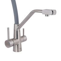 Змішувач для кухні Lidz Aria 020F3 з гнучким виливом з підключенням для питної води (k35) LDARI020F3GNK39211 Grey / Nickel Змішувач для кухні Lidz Aria 020F3 з гнучким виливом з підключенням для питної води (k35) LDARI020F3GNK39211 Grey / Nickel