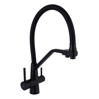 Змішувач для кухні Lidz Aria 020F3 з гнучким виливом з підключенням для питної води (k35) LDARI020F3BLA39212 Black Matt Змішувач для кухні Lidz Aria 020F3 з гнучким виливом з підключенням для питної води (k35) LDARI020F3BLA39212 Black Matt