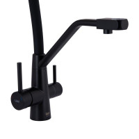 Змішувач для кухні Lidz Aria 020F3 з гнучким виливом з підключенням для питної води (k35) LDARI020F3BLA39212 Black Matt Змішувач для кухні Lidz Aria 020F3 з гнучким виливом з підключенням для питної води (k35) LDARI020F3BLA39212 Black Matt