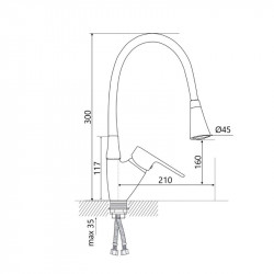 Змішувач для кухні Lidz Tani 008F3 з гнучким виливом (k40) LDTAN008F3GCR39507 Chrome/Grey