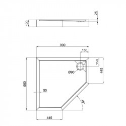 Душовий піддон Qtap Diamond 309912 90x90x12 см + сифон Душовий піддон Qtap Diamond 309912 90x90x12 см + сифон