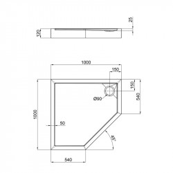 Душовий піддон Qtap Diamond 301112 100x100x12 см + сифон