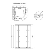 Душова кабіна Lidz Latwa SC90x90.SAT.LOW.FR, скло Frost 4 мм без піддона